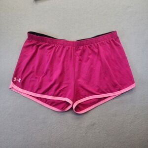 Under Armour Womens LG Pink HeatGear Loose Fit Athletic Running Shorts Workout